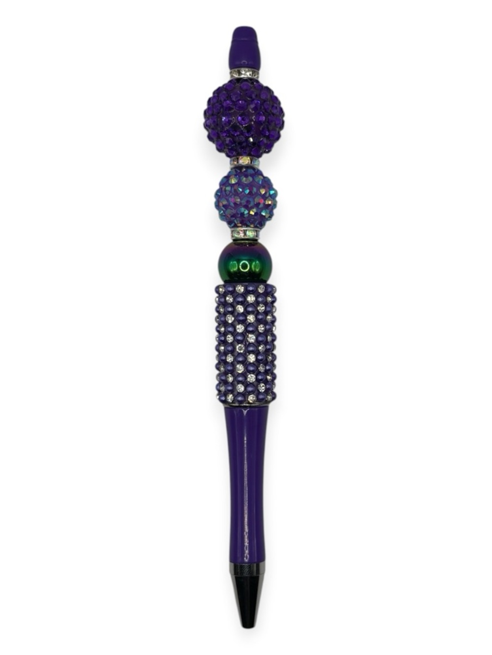 Handcrafted Purple Crystal Beaded Pen